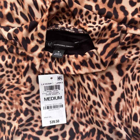 INC International Concepts Women's Leopard Mock-Neck Tank Top NWT - Picture 7 of 7